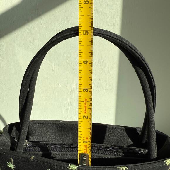 Sunny Hawaii Black Palm Tree Embroidered Handbag Small Tote - Picture 9 of 12